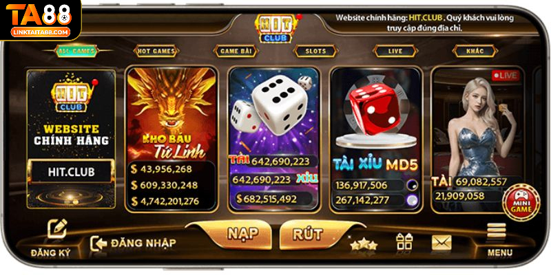 Hitclub là nhà phát hành game nổi tiếng tại khu vực Việt Nam và Châu á với đa dạng trò chơi